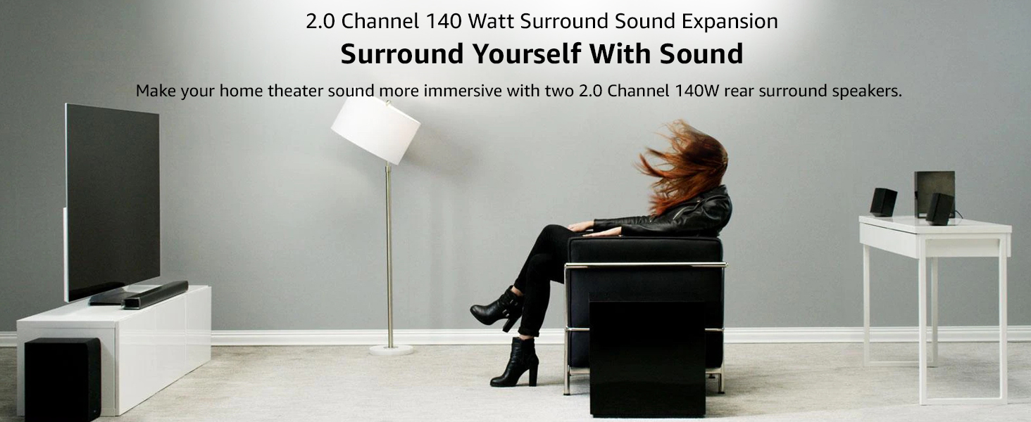 LG SPQ8S 2.0 Channel Sound Bar Wireless Rear Speaker Kit