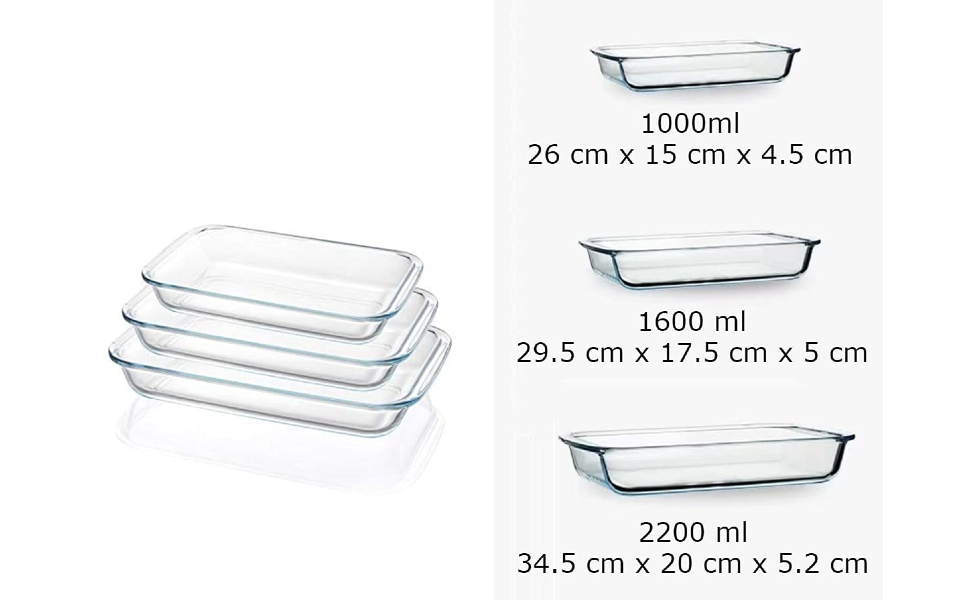 Buy Shopiable Store Rectangular Borosilicate Glass Baking Tray for Oven