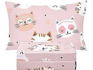 juego de sábanas para niños tamaño twin con GATOS