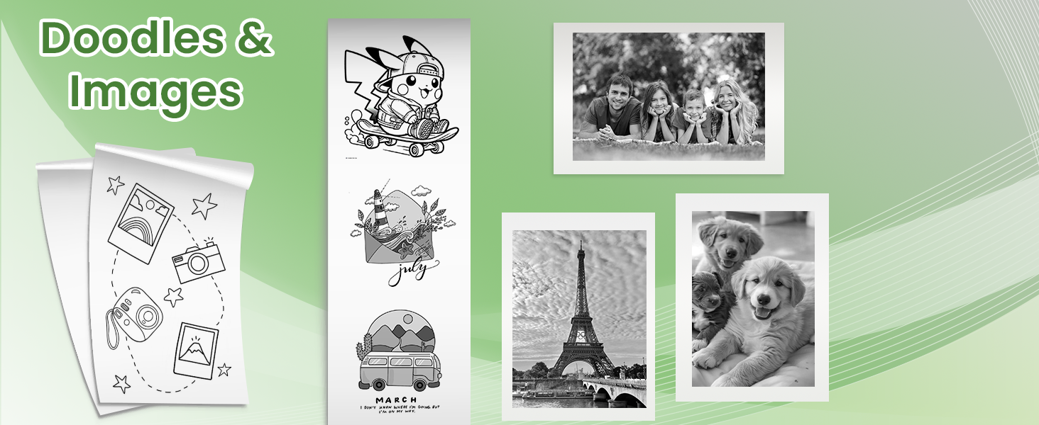Print doodles, sketches, and grayscale images – perfect for planners, journaling, and fun use