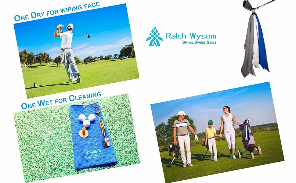 Enjoy golf My Family Golf Life dry wet cleaning clubs balls wiping face towels golfer