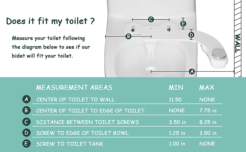 Bidet Attachment for Toilet WITHLENT Left Hand Bidet UltraSlimt Non
