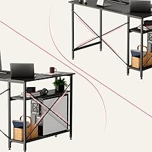 l desk with shelves 