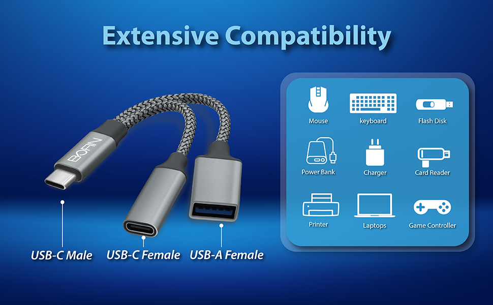 2-in-1 USB C to USB OTG Adapter , USB C OTG Adapter, usb adapter