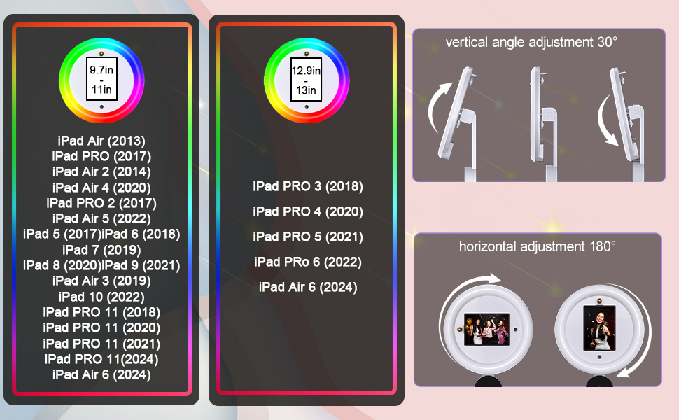 AVEC plus compatible Tailles d'ipad