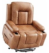 GarveeHome Power Lift Recliner Chair - Heat and Massage, Faux PU Electric Lift Recliner for Elder...