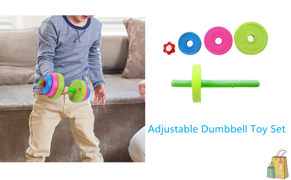 MOVKZACV Adjustable Dumbbell Toy Set,Children Barbell Dumbbell Weight