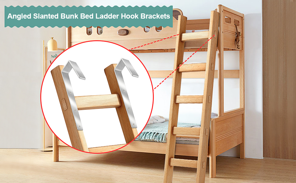 Bunk Bed Ladder Hook, Stainless Steel Heavy Duty Ladder Brackets Tool Industrial Hook Wall