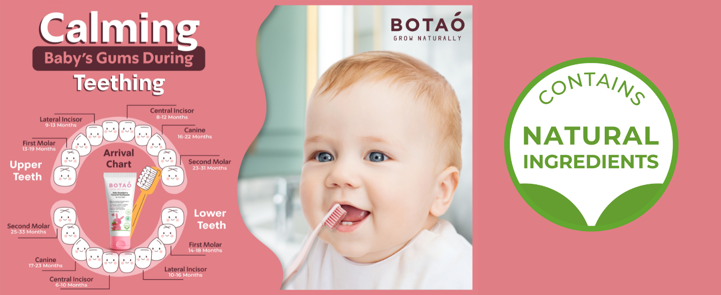 BOTAO Fluoride Free Baby Toothpaste Natural Toddler
