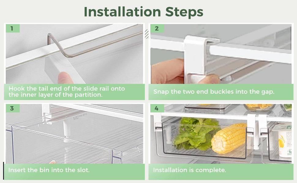 Lnrueg Fridge Drawer Organizer,Refrigerator Drawer Storage