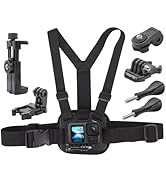 Suptig Chest Mount, Adjustable Chest Strap, Breathable Material for Gopro Hero 13 Hero 12 Hero 11...