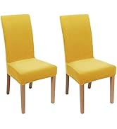 smiry Velvet Stretch Dining Room Chair Covers Soft Removable Dining Chair Slipcovers Set of 2, Mu...