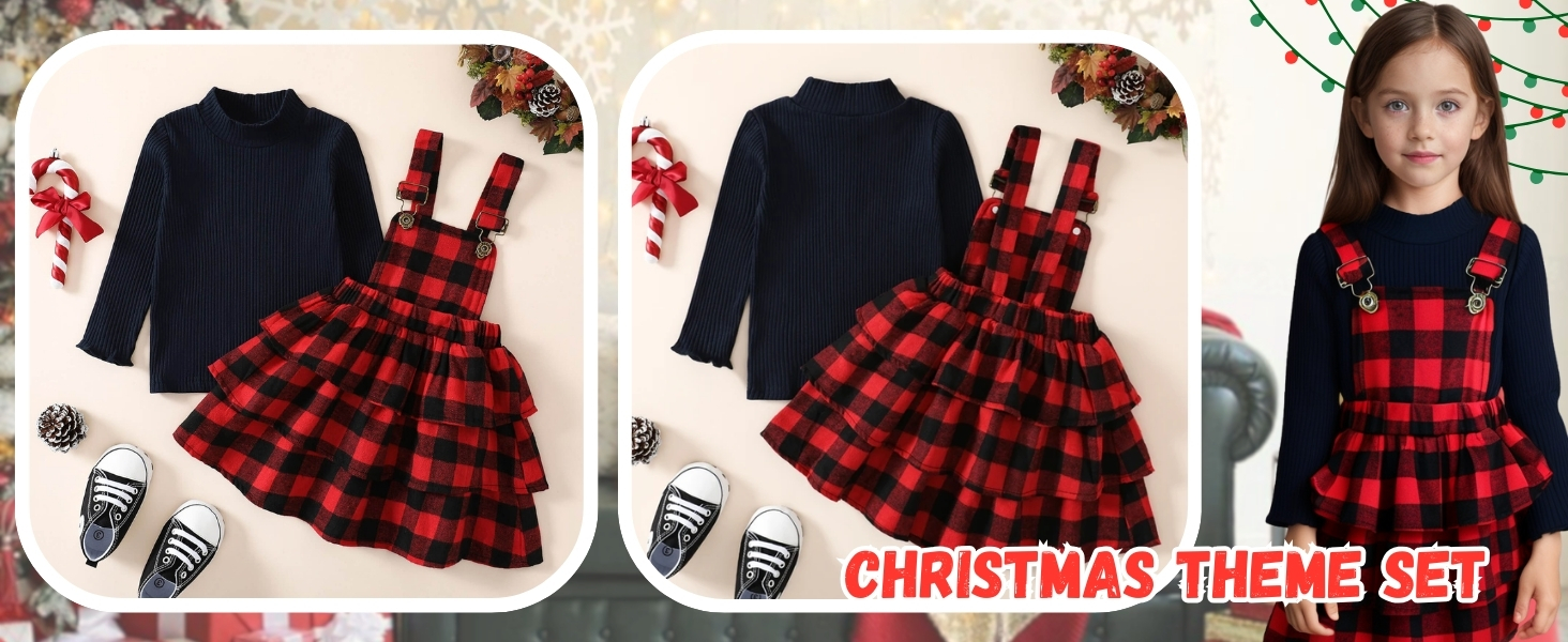 Xmas plaid skirt set