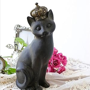 Amazon.co.jp: 王冠ネコ インテリアオブジェ 置物 猫 雑貨