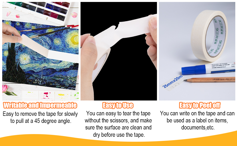 Reaeonat Masking Tape, 12 Pack 25mm Painters Tape for Painting Wall