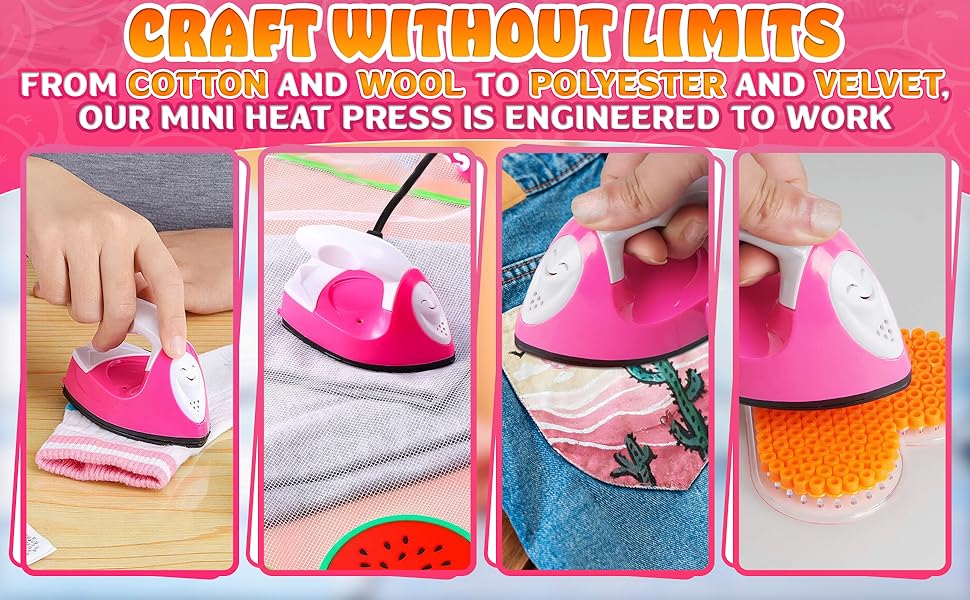 pink iron iron press for clothes hot press machine for t shirts heat press for hats craft iron mini 
