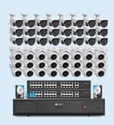 4COVR 64 Channel Security Camera System, Human/Vehicle Detection, UtraHD 8MP NVR 16TB HDD, 24 Dom...