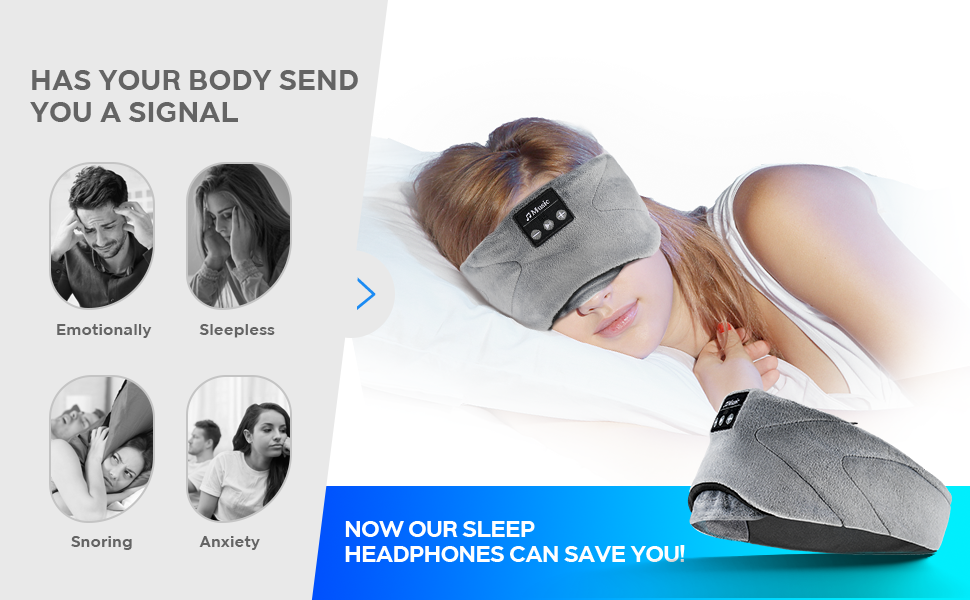 Sleep Mask With Bluetooth Headphones, Luckits Wireless Music Sleep