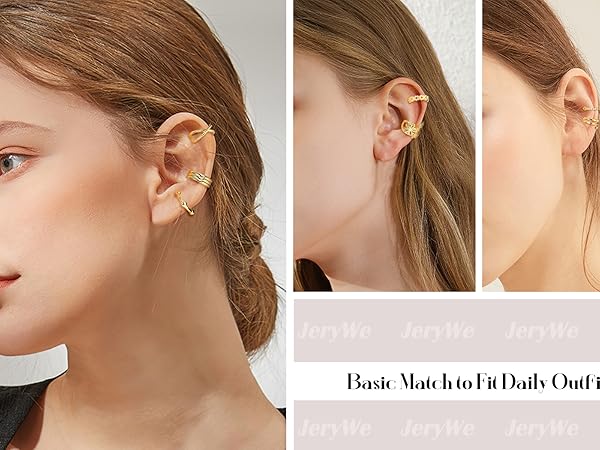 Amazon.com: JeryWe 25 Pcs 14K gold plated Ear Cuffs for Women Non