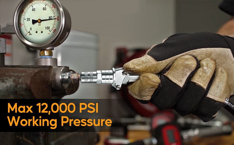 High Pressure Grease Gun Coupler Quick Lock onto Zerk