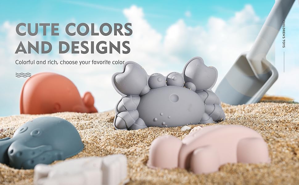 MarcZero 11Pcs Silicone Beach Toys,Modern Baby Beach Toys