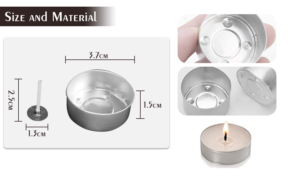 SMGSP 120 Pcs Aluminum Tea Lights Cups, Empty Candle Making