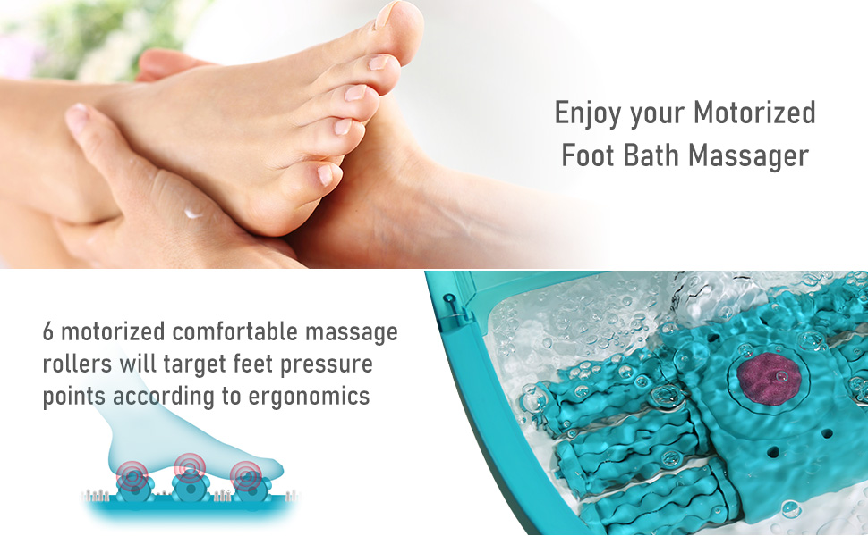 Foot Spa Bath Massager with Heating Function, 6 Automatic