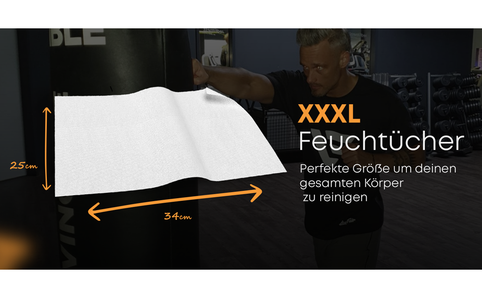 XXXL wet wipes - perfect size to clean your entire body