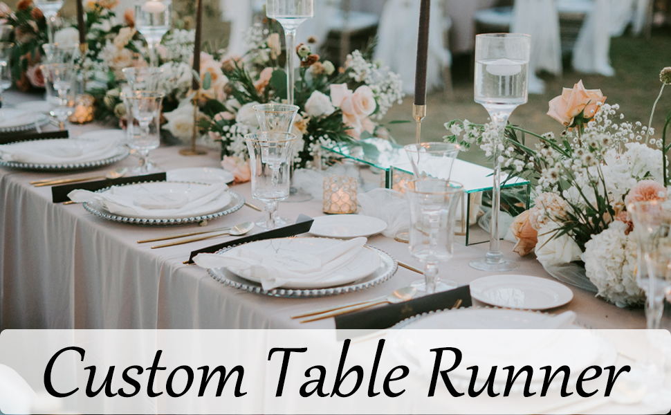 YOUYIMA Custom Table Runner with Business Logo