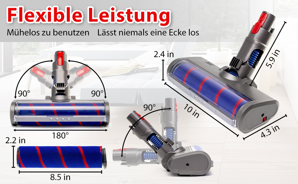 MOHEGIA Brush Compatible with Dyson Floor Brush Accessories for V7, V8