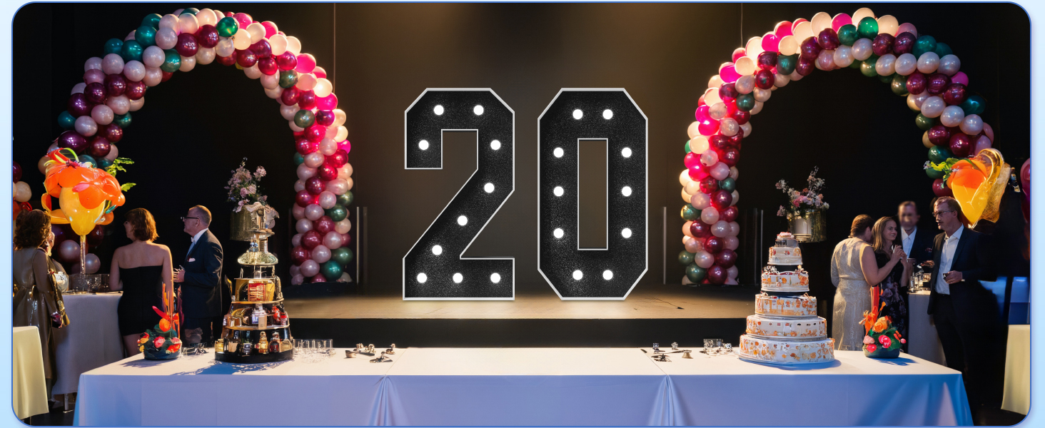 Rielmox Marquee LightUp Numbers 4FT Large 3 Light Up