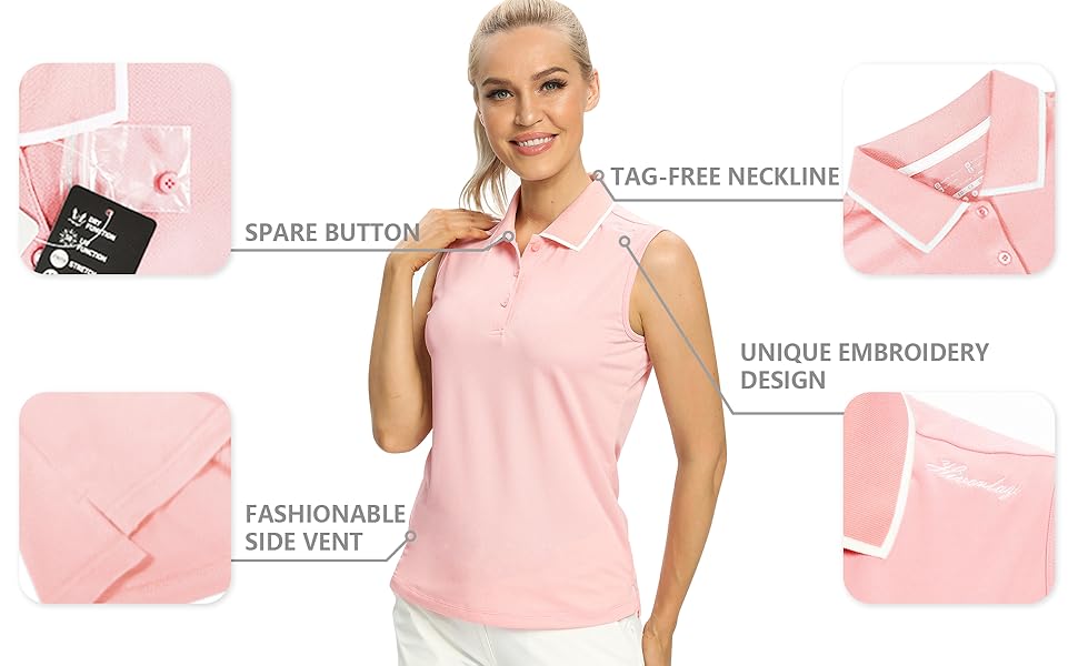 women sleeveless polo shirts