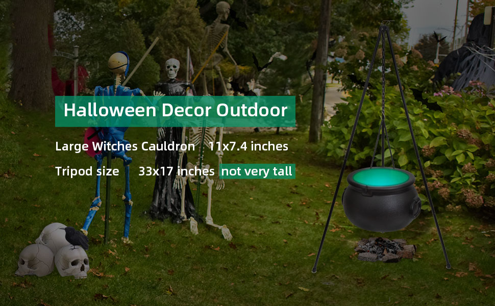 Halloween Decor Outdoor Large Witches Cauldron on Tripod