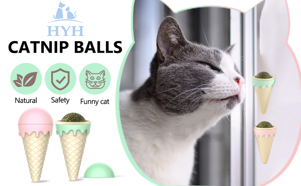 HYH Catnip Balls for Cats Wall, SelfAdhesive Magic Catnip