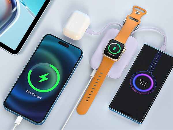 Purple portable charger