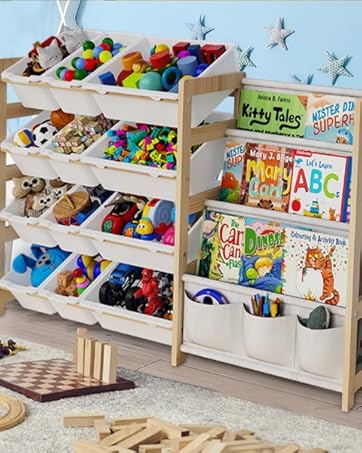 kids bookshelf and toy storage