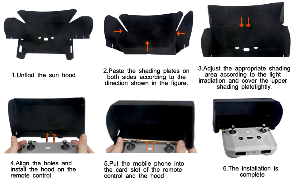 Drone Solar Hood for DJI Mini 2 /Mini 3 Professional/Mavic 3/ Mavi... 17 dji mavic air 2 mini 2 drone accessories sunshade installation steps