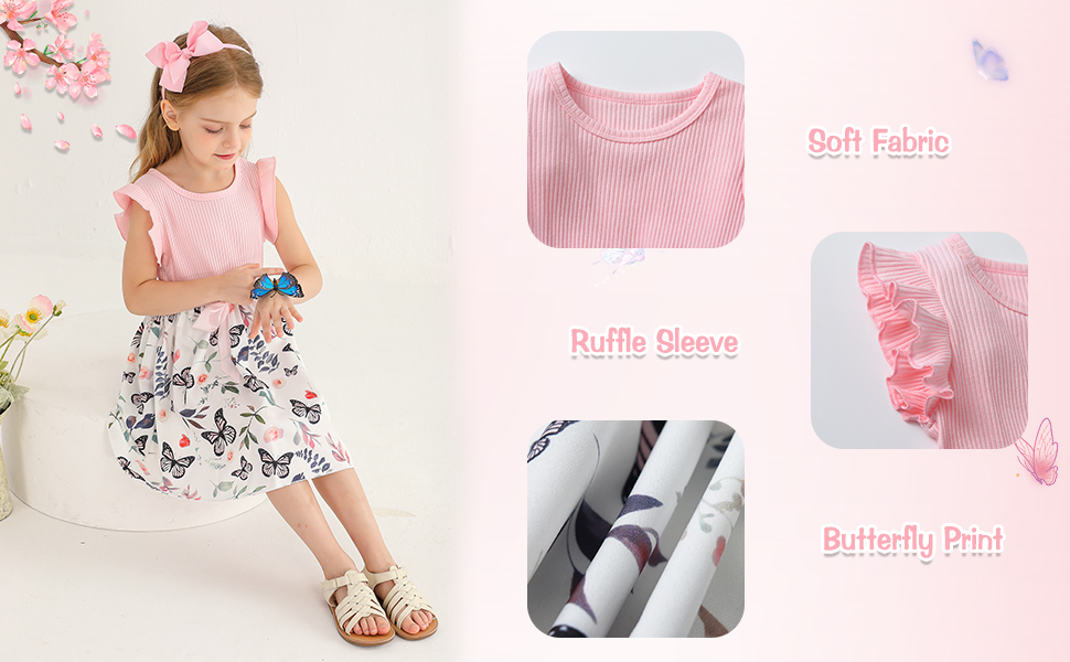新品未使用☆Little Butterfly Sleeve Dress Sサイズ THEA FLUTTER SLEEVE DRESS (BOTANIC) - MINI GIRL | Lovet