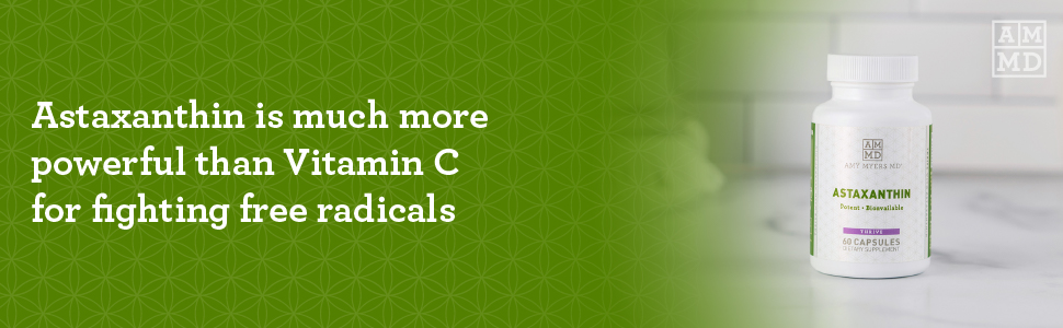 Astaxanthin is much more powerful than Vitamin C for fighting free radicals