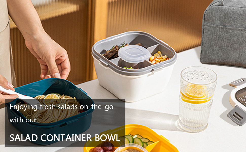 Temiminime Salad Lunch Containers for Adults with Portable