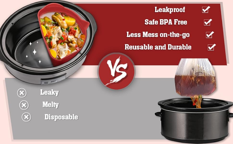 Cyuanxgr Slow Cooker Liners Compatible for Crockpot 6 QT