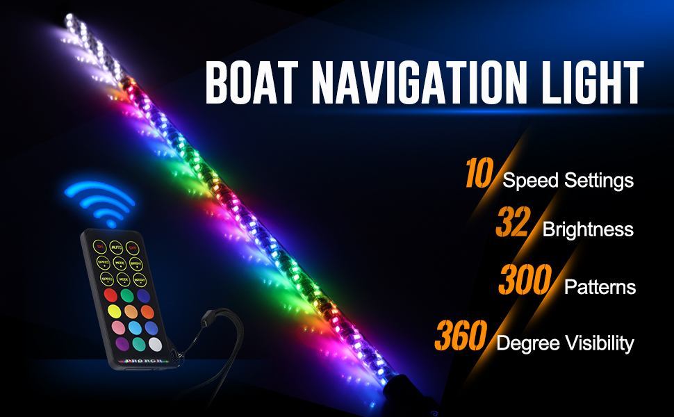 Yiswhis 4FT 360° Spiral Boat Stern Light Boat Anchor Light