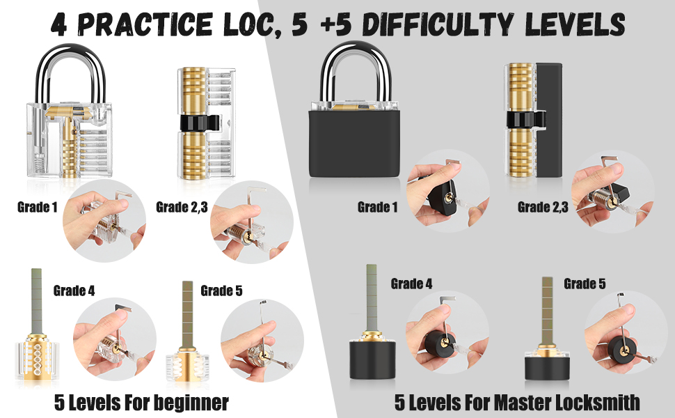 Lock Pick Set, [36 Pcs] [Difficulty Upgraded] Diyife Premium Practice