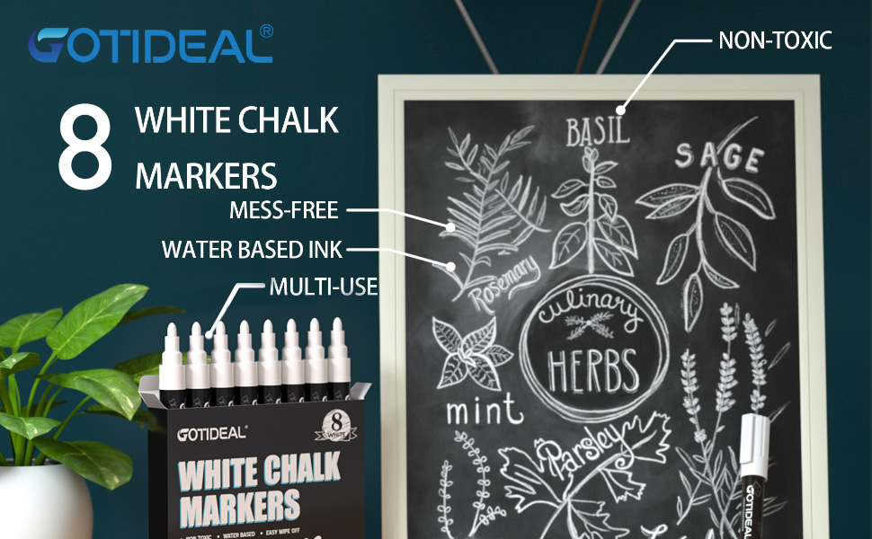 white chalk markers