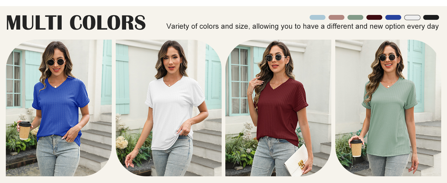 Anbech V Neck Tunic Tops for Women