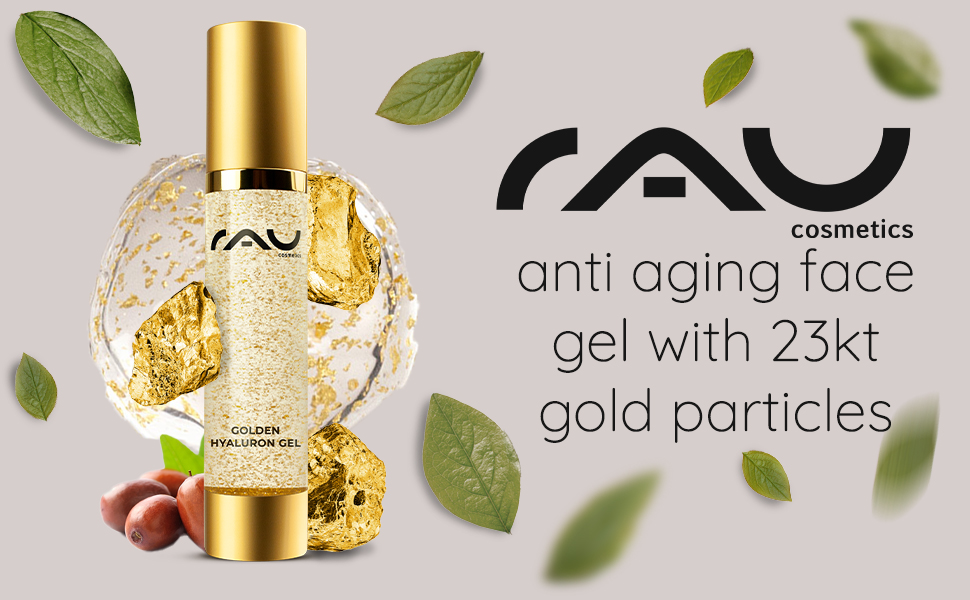 rau cosmetics golden gel hyaluronic acid skin are 23kt gold luxurious anti wrinkle antiaging