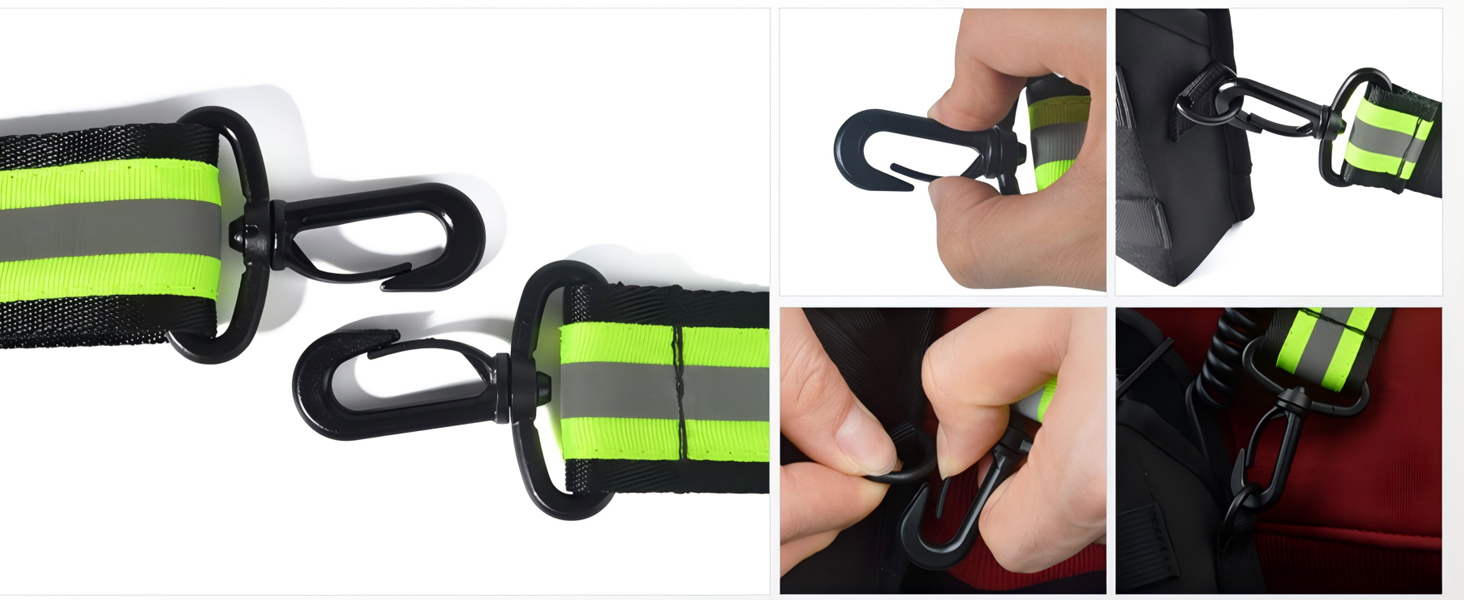 HYS Reflective/Security Shoulder STRAP with Waist Strap, Adjustable Nylon Straps with Buckle
