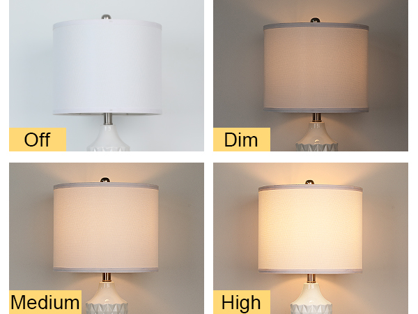 フロアスタンド Arles White Desk Lamp (Set of 2) 2-Pack BRUBAKER Table or Bedside Lamps - White - Ceramic