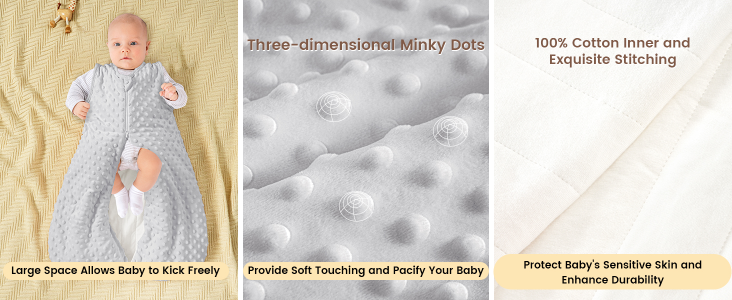 PHF Baby Sleep Sack 2.5 TOG with Plush Minky Dot, 1218