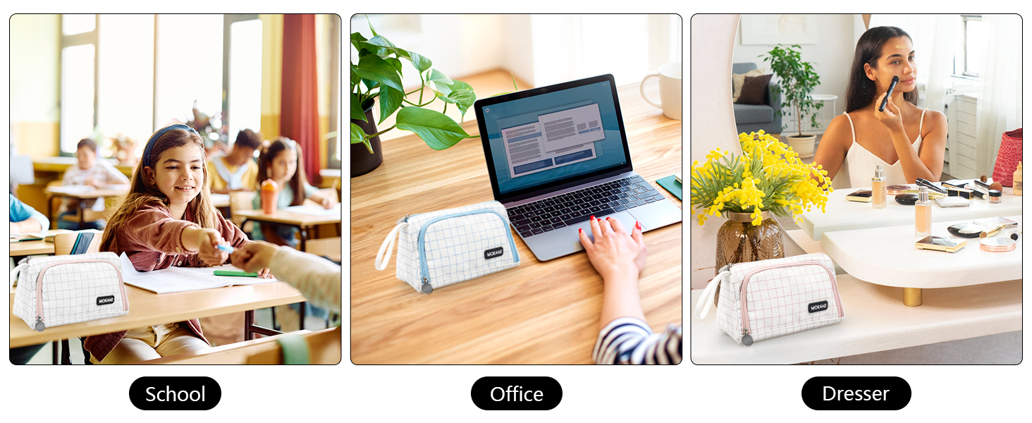 Mokani Big Capacity Pencil Case Organizer, Canvas Pen Pencil Pouch with